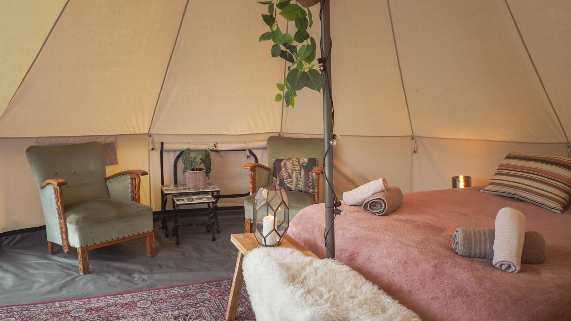 Bell Tent In Een Voedselbos Nederweert-Eind Buitenkant foto